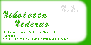 nikoletta mederus business card